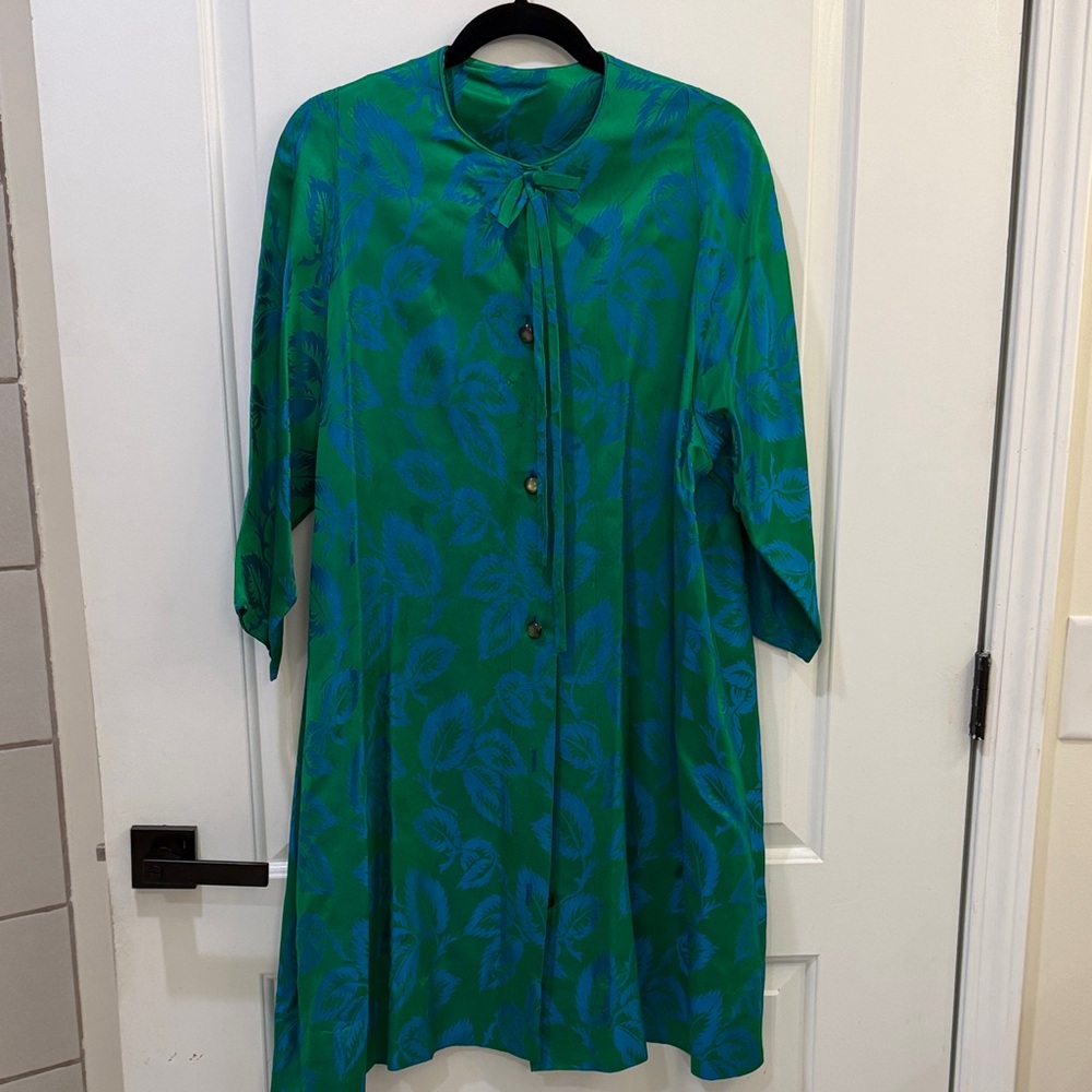 Green and Blue Floral Dress, vintage